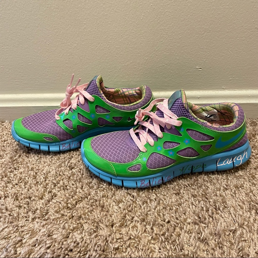 Nike Free Run + 2 DB Doernbecher Violet Green Blue ~ Maddie Kenzie ~ Size 7.5